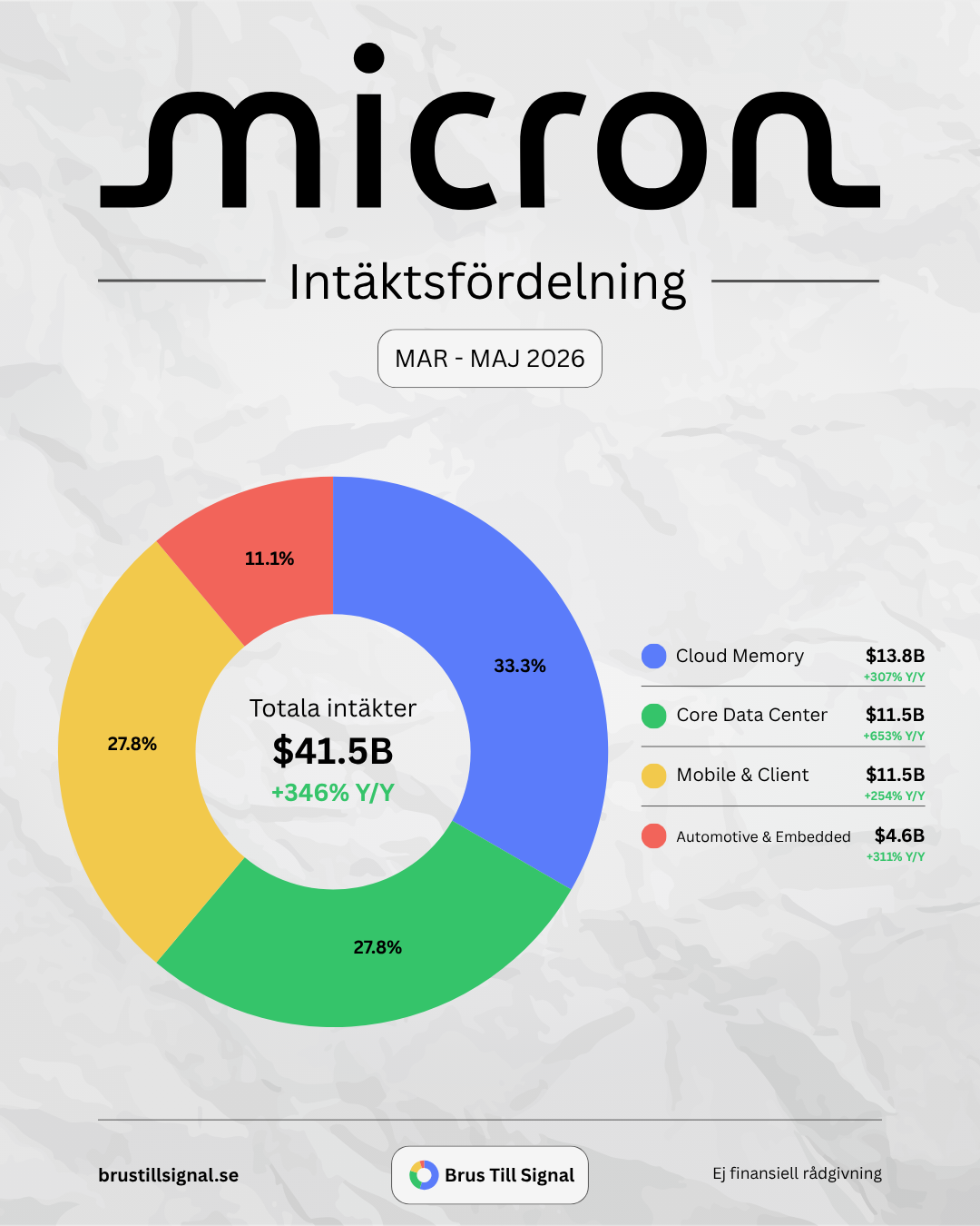 Micron – Intäktsfördelning